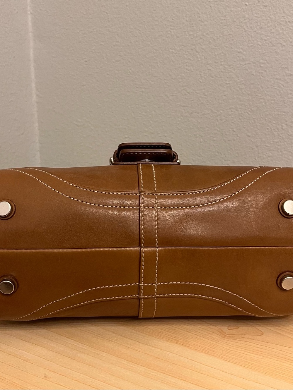 Vintage Coach Leather Soho Rare Tan Top Handle Hand Bag Purse - Picture 6 of 14